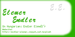 elemer endler business card